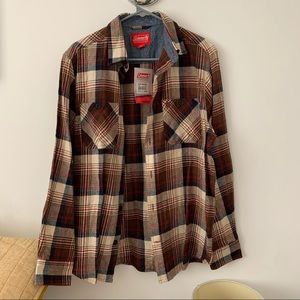 Coleman Brown Plaid Flannel Button Up